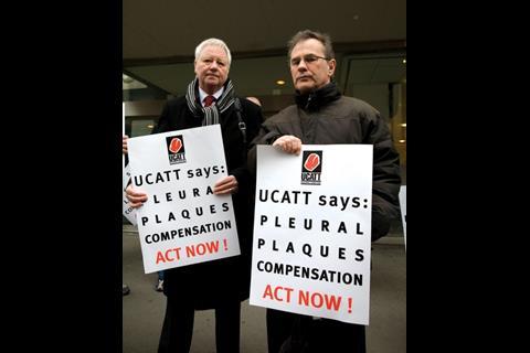 John Scott (left) and Tony O’Brien offer help and support to those suffering from asbestos-related diseases. Both have pleural plaques